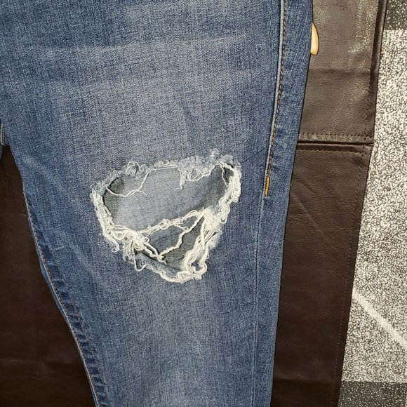 True religion blue Casey mid rise skinny jeans with distress - Picture 3 of 7